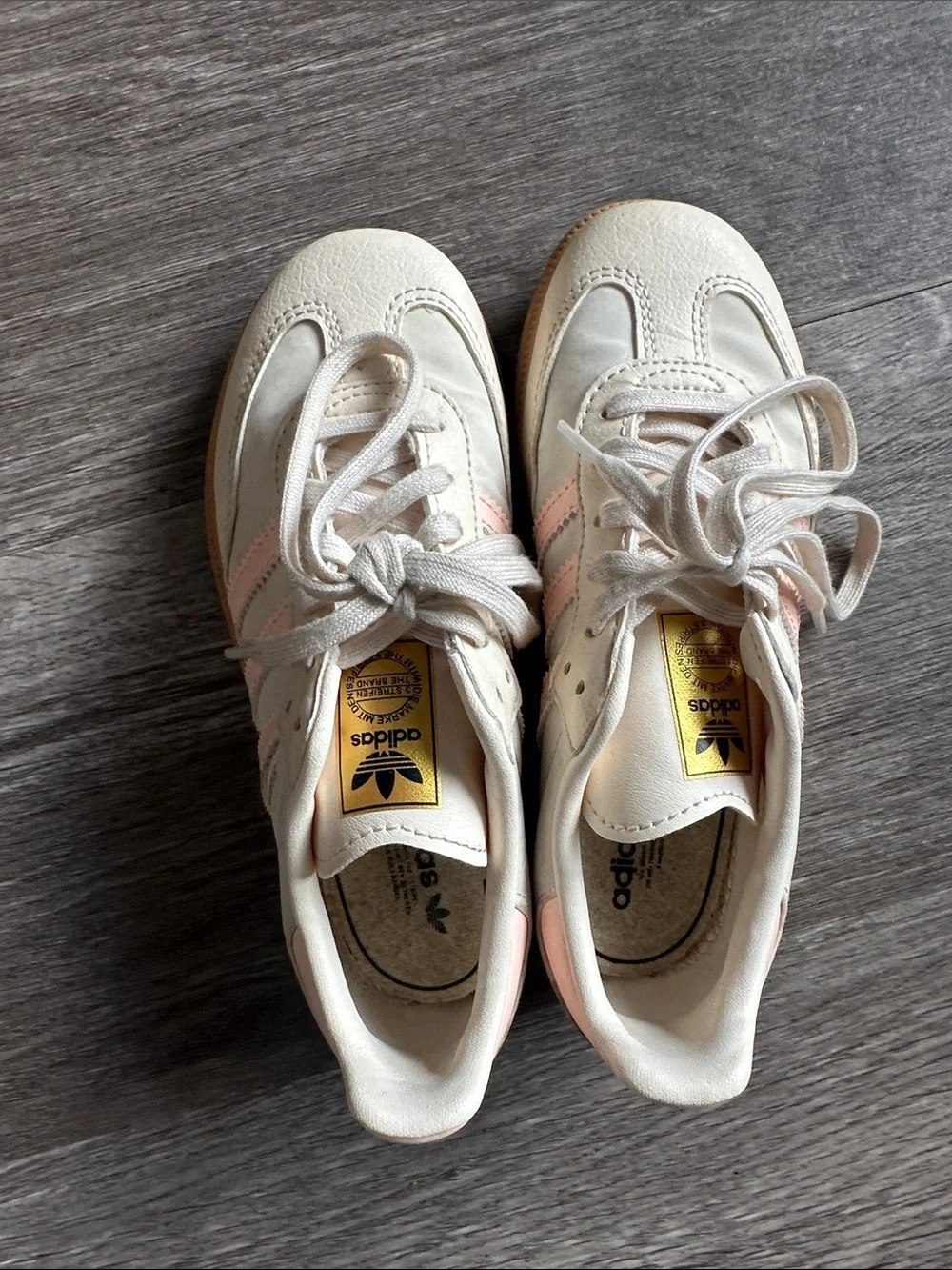 Adidas Kids *Limited Edition* Samba Cream and Pink Shoes